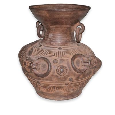 Koi Fish Clay Vase 