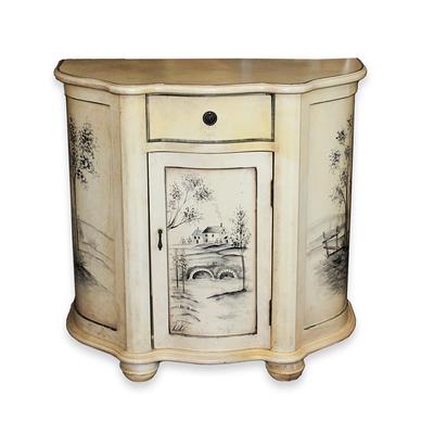 Yellow Painted Front Accent Cabinet 