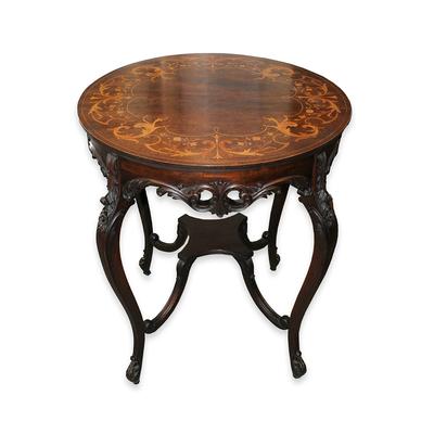 Round Inlaid Entry Table 