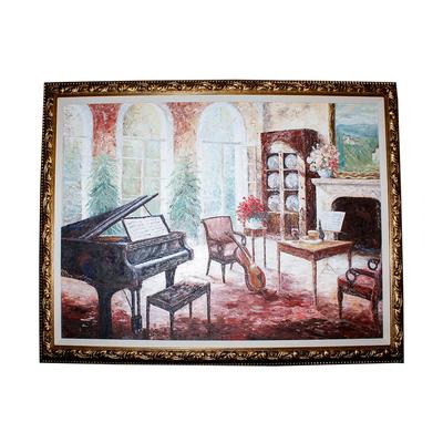 Interior Music Room with Piano Painting 