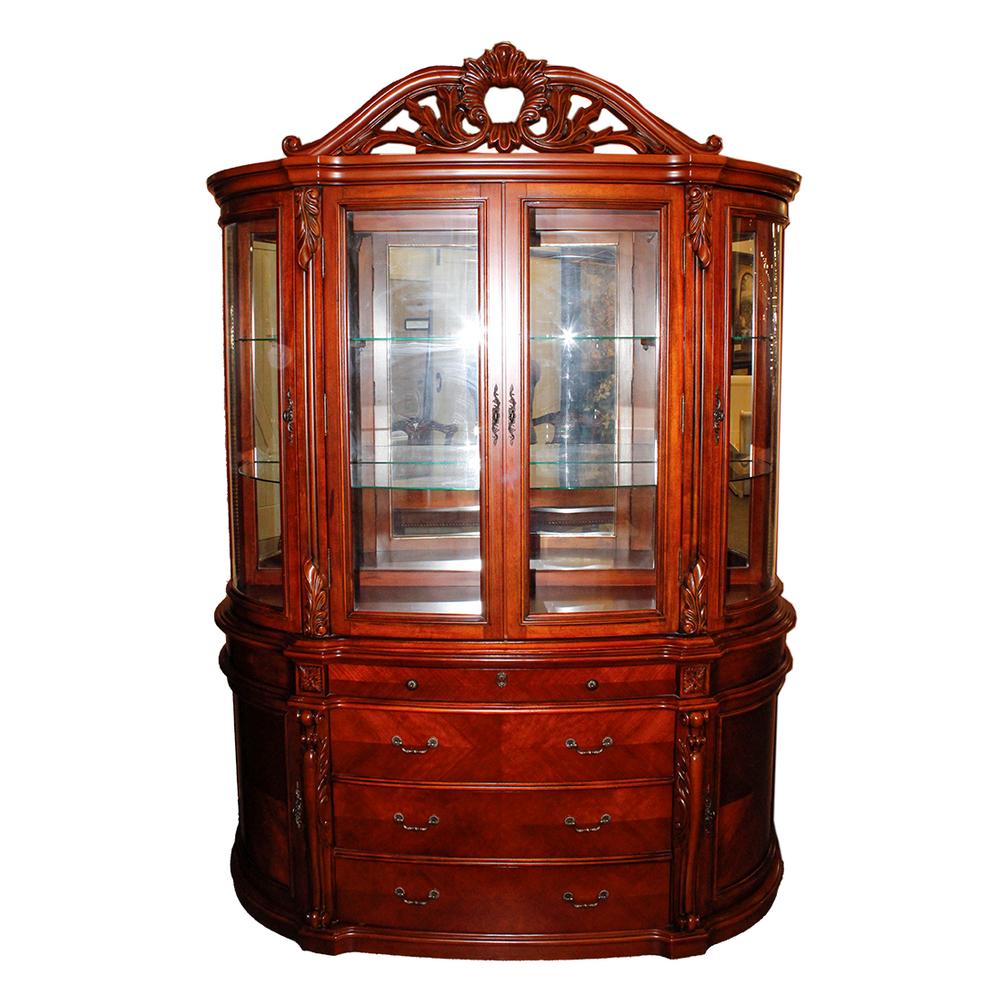  Cherry Bow Front Display Cabinet