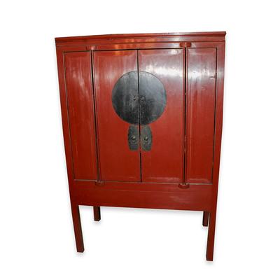 Red Asian Style Cabinet 