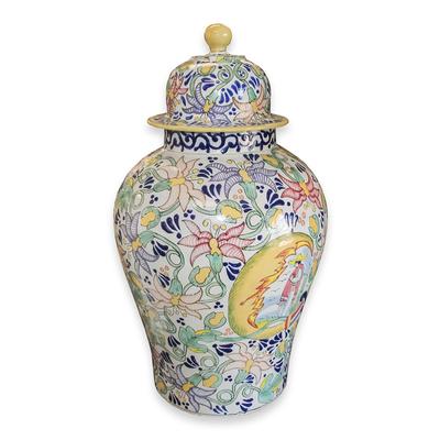 Hand Painted Mexican Jar with Lid