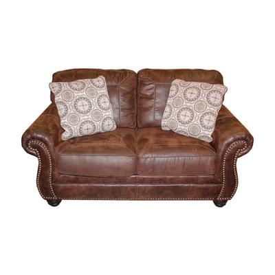 Ashley Brown Leather Loveseat