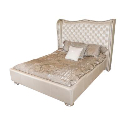 Aico Hollywood Swank Tufted Leather Queen Bed