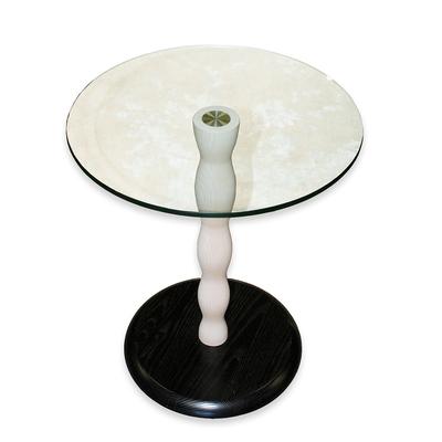 Contemporary Glass and Wood End Table 