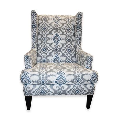 Crate & Barrel Patterned Wingback Chair 