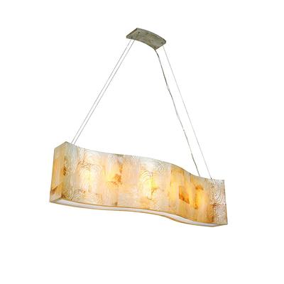 Big 6 Light Linear Pendant Made from Reclaimed Kabebe Shell