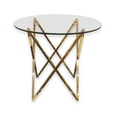 Gold Base Glass Top End Table