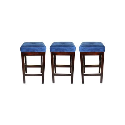 3 Piece Blue Top Barstools