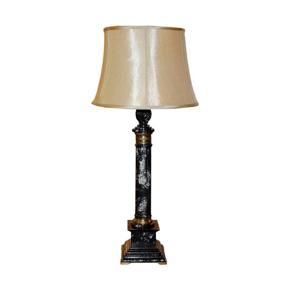  Marbo Neoclassical Marble And Brass Lamp