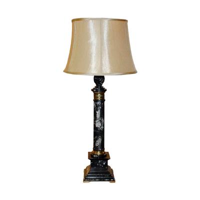Marbo Neoclassical Marble and Brass Lamp