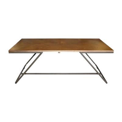 Modern Wood and Metal Frame Coffee Table