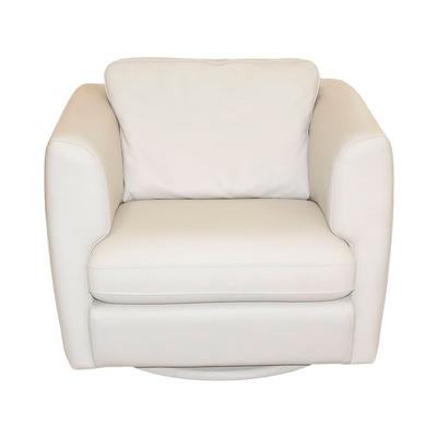 Roche Bobois Grey Leather Swivel Chair