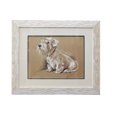 Lucy Dawson Dog Print with White Frame
