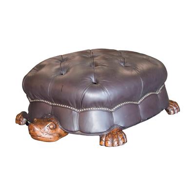 Council Craftsman Leather Turtle Ottoman