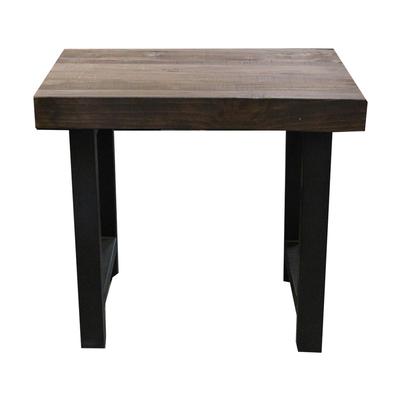 Rustic Wood Top End Table