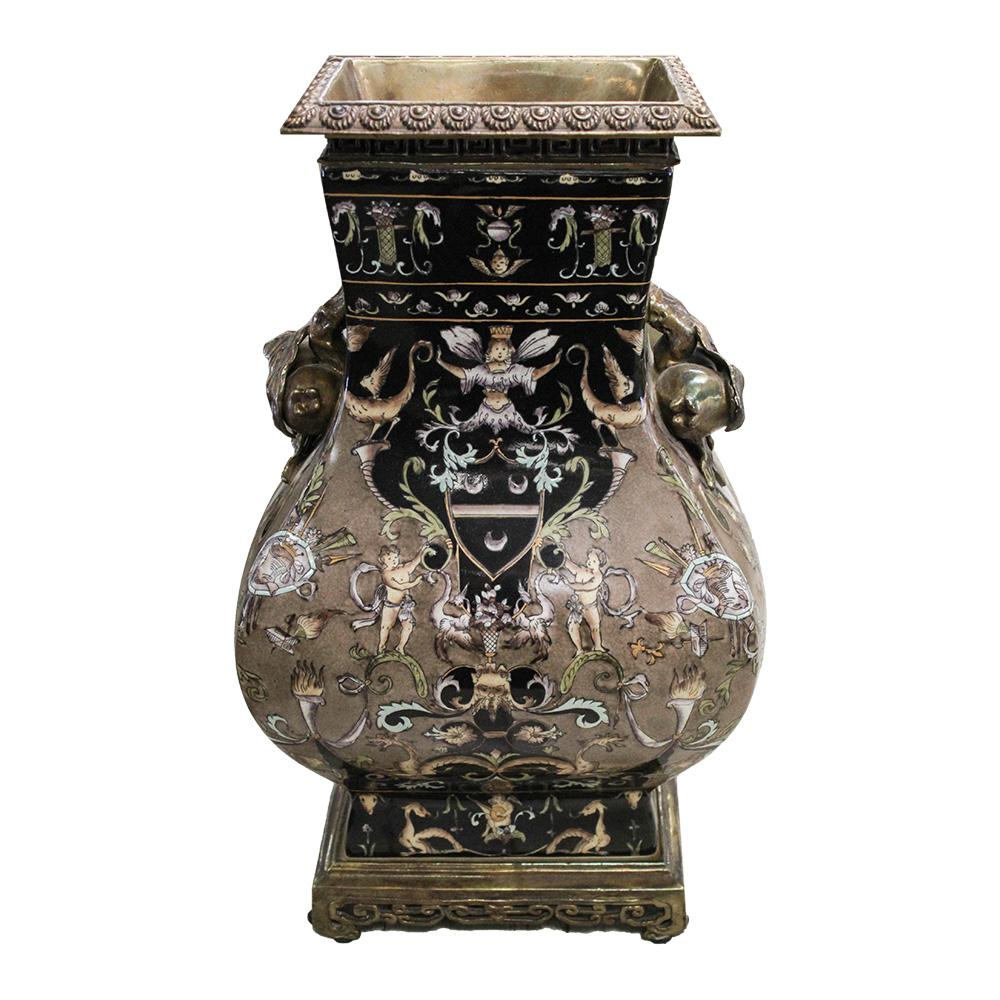  Castilian Bronze Mounted Porcelain Vase