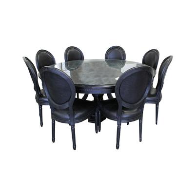 Restoration Hardware St. James Dining Table with 8 French Round Back Dining Chairs