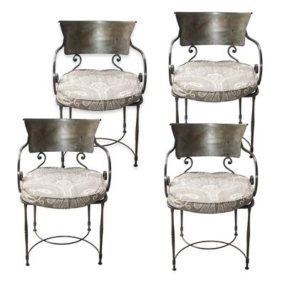 Set of 4 Metal Dining Chairs 