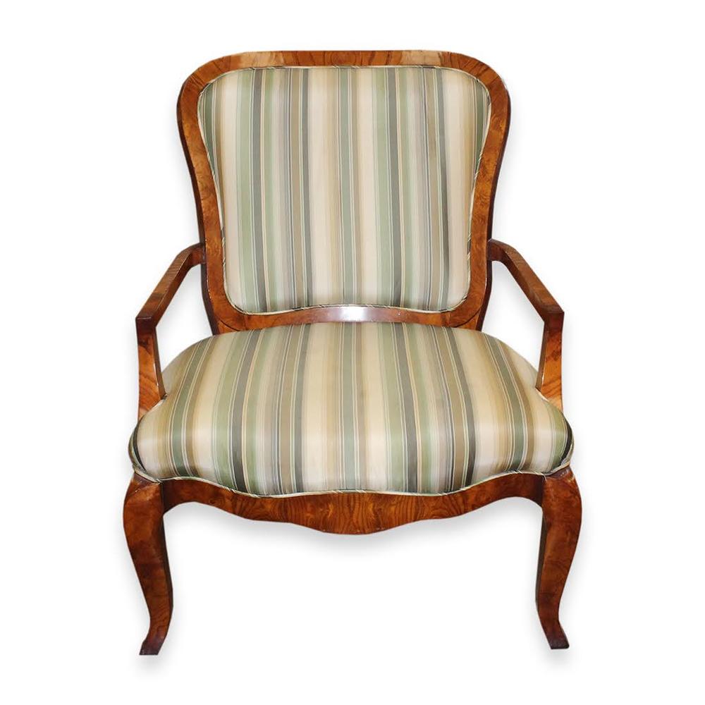  W.Switzer Silk Upholstered Arm Chair