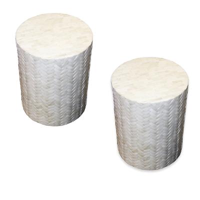 Pair of Woven Round End Tables 