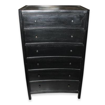 6 Drawer Black Curved Chest 
