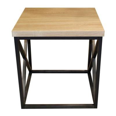  Wood and Metal End Table