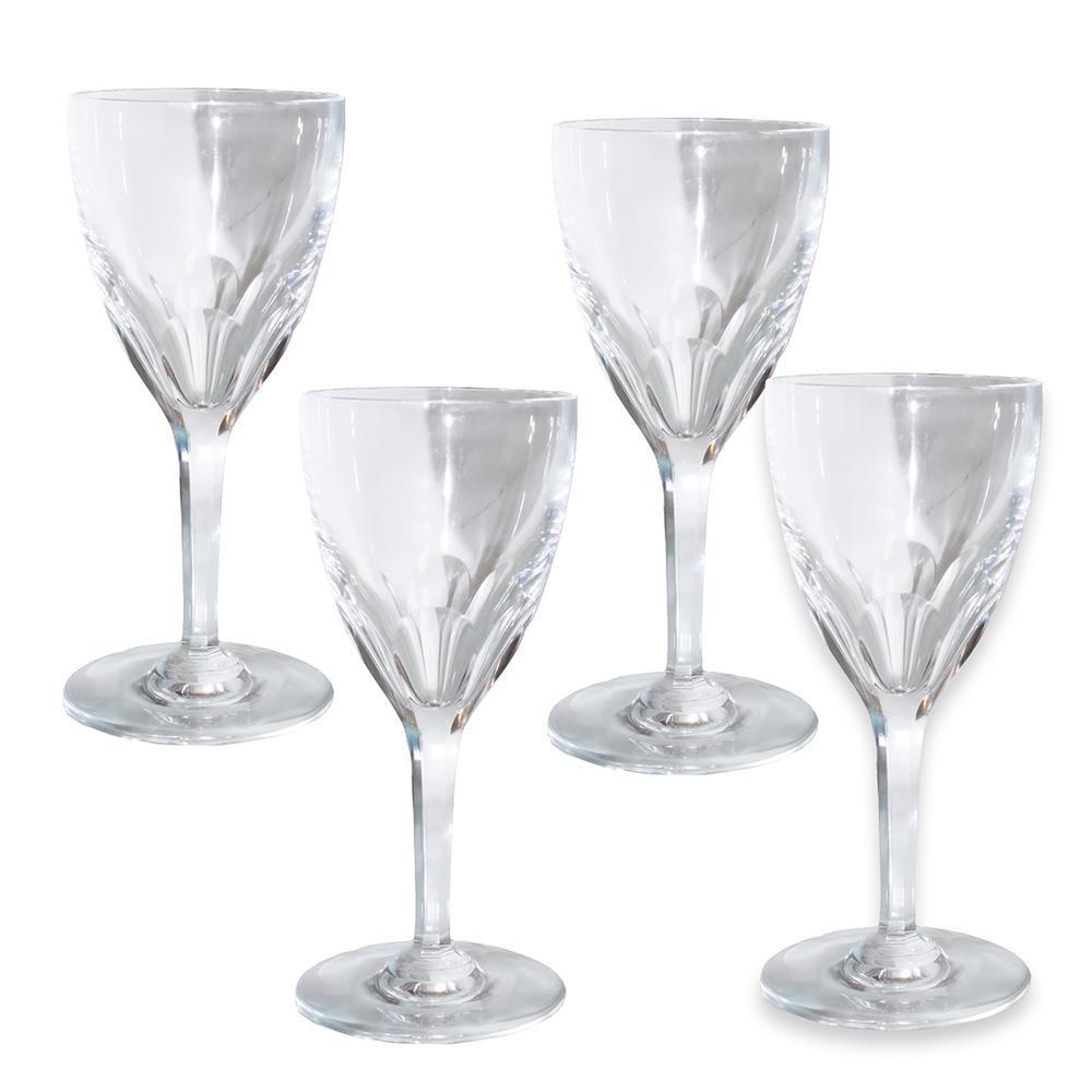  Set Of 4 Baccarat Genova Wine Glasses
