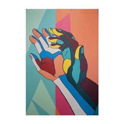 Hands Multi Color Wrap Art Print