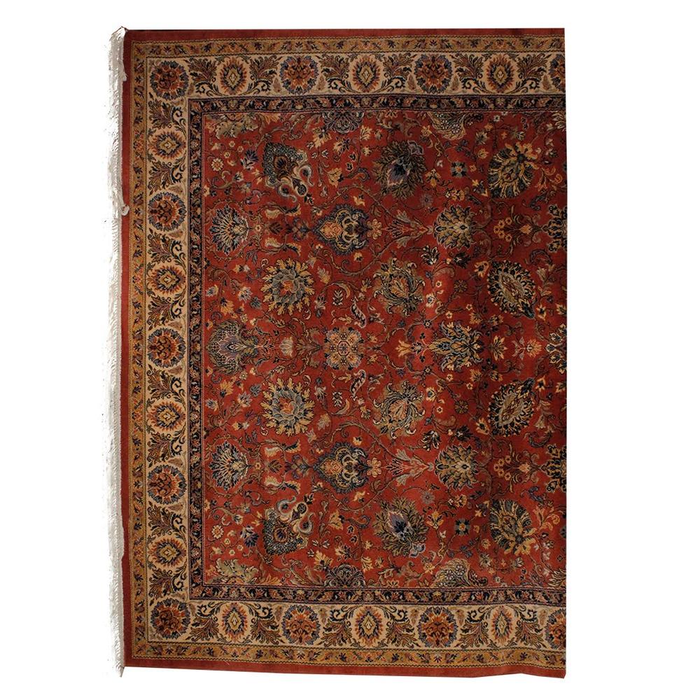  Rust And Blue Colored Traditional Rug