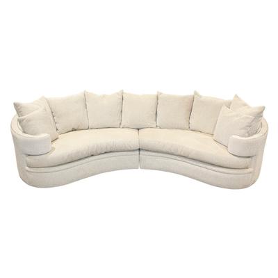 Rene Cazares Off White 2 Piece Curved Fabric Sectional 