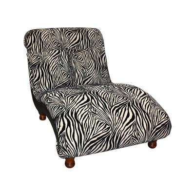 Razmataz Zebra Patterned Fabric Chaise