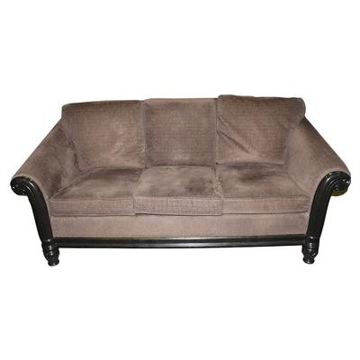 Brown Traditional Exposed Wood Sofa