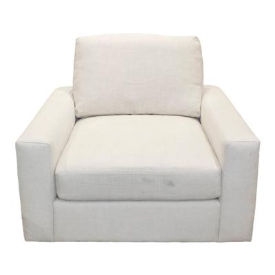 Arhaus Off-white Linen Swivel Armchair