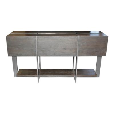 Modern Wood and Metal Sofa Table
