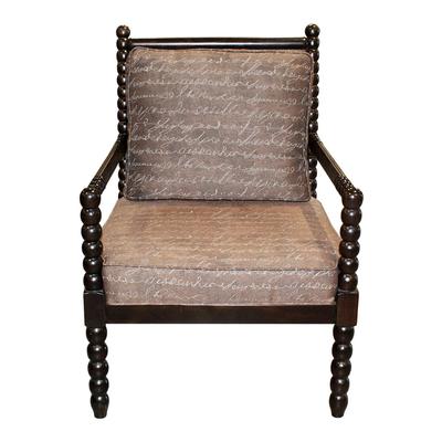 Ashley Brown Fabric Armchair with Writing Design