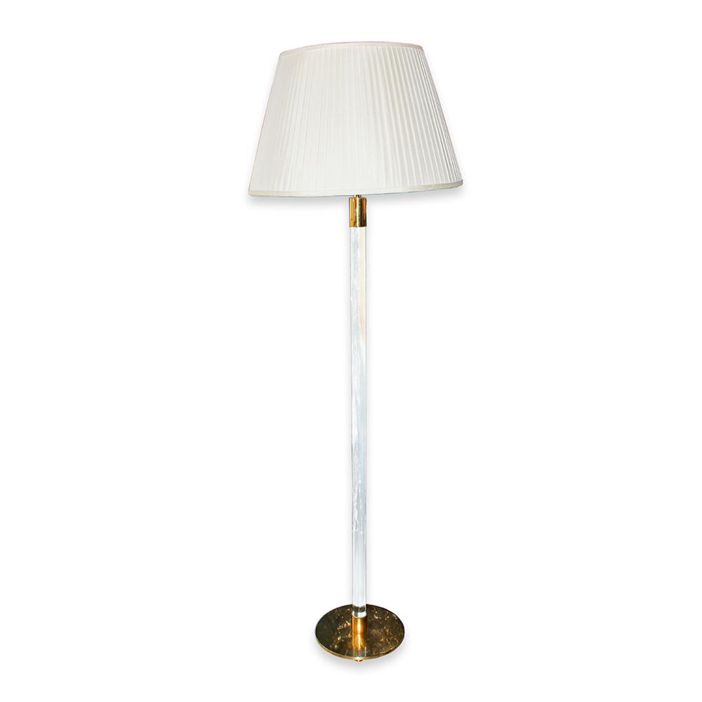  Glass And Brass Floor Lamp