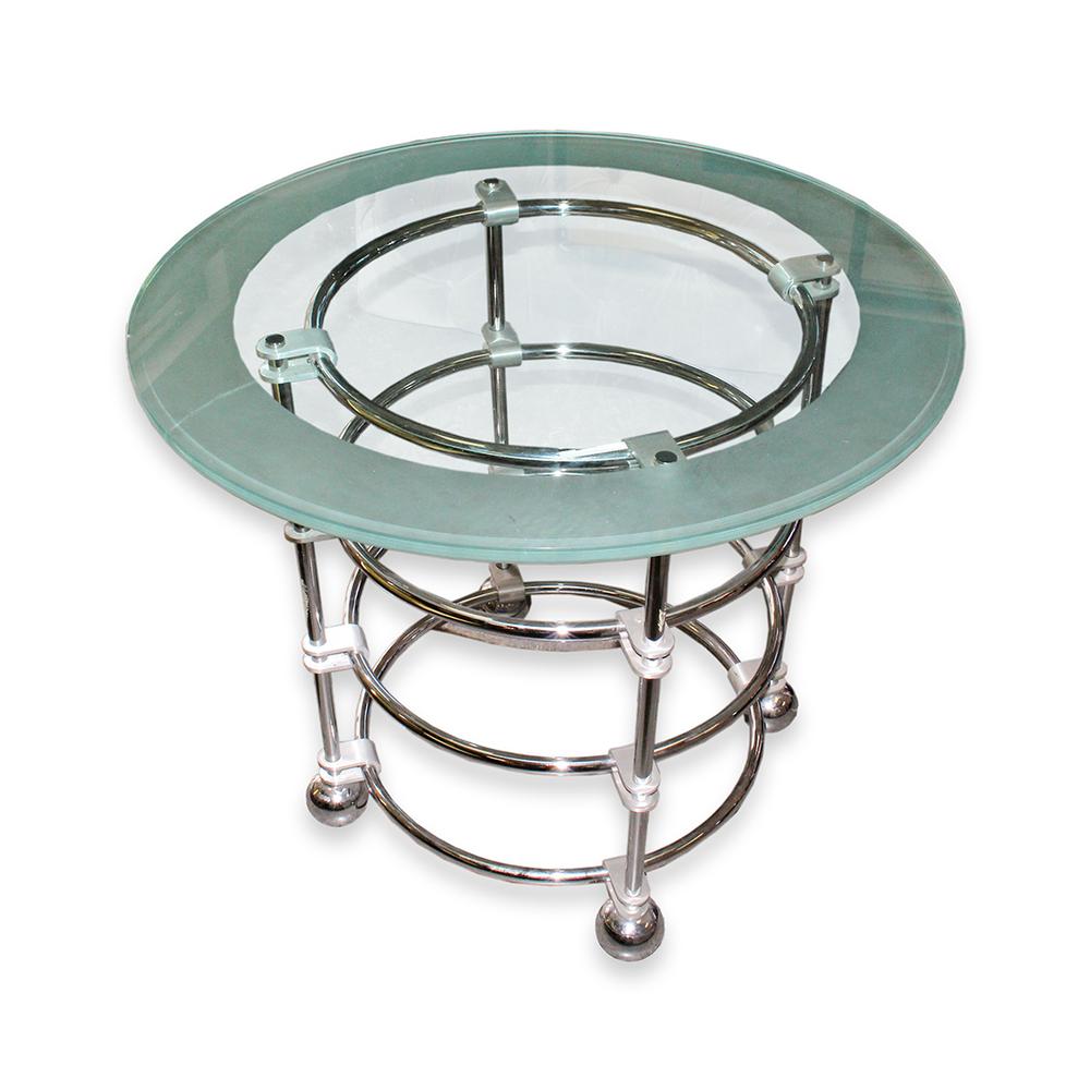  Post Modern Glass Top End Table
