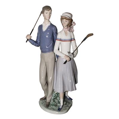 Lladro Golfing Couple Figurine 