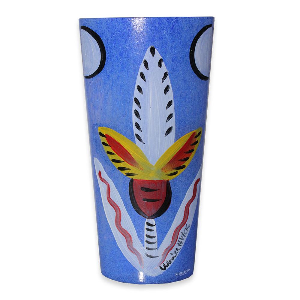  Signed Kosta Boda Hand Painted Vase