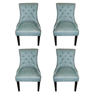 Set of 4 Teal Dining Chairs