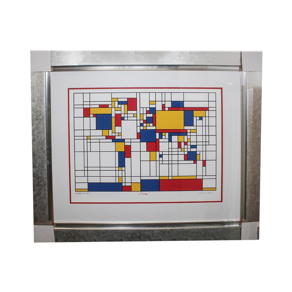  Mondrian World Map Print