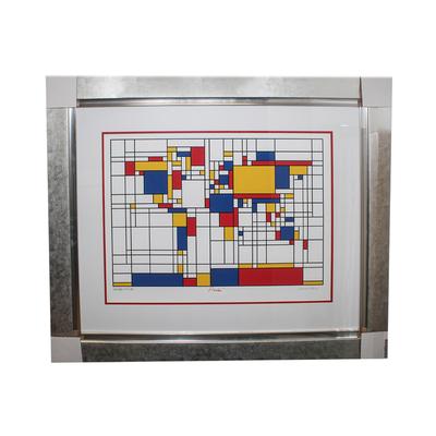 Mondrian World Map Print