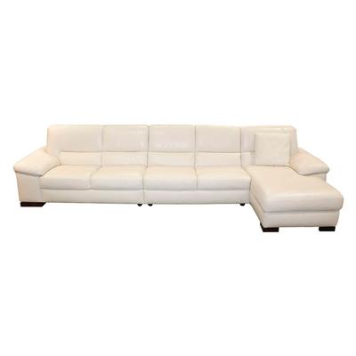 Italsofa 3 piece Off White Leather Sectional 