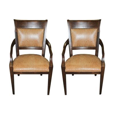 Pair of Lorts Tooled Leather Arm Chairs