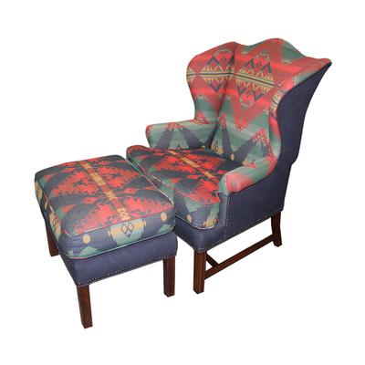 Southwest Wingback Chair and Ottoman