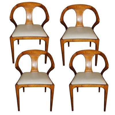 Set of 4 Walnut Dining Chairs 