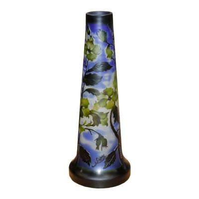 Galle Jasmine Blossom Baby Blue Glass Vase