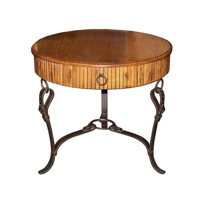 La Barge Wood and Iron End Table